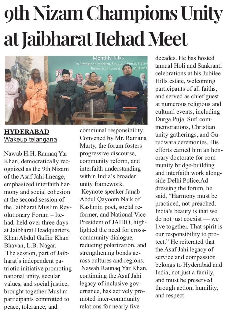 nawab-raunaq-yar-khan-jmrf-unity-wakeup-telangana Nawab raunaq yar khan jmrf unity wakeup telangana