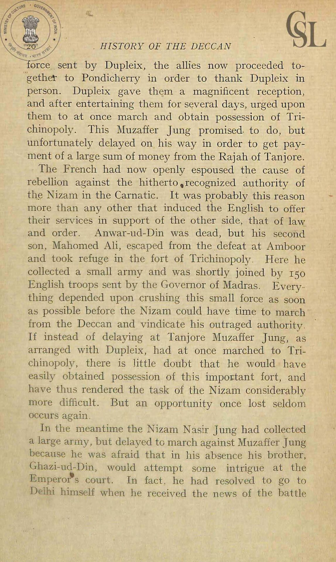 Nizam hyderabad nawab raunaq yar khan history of the deccan gribble jdb vol ii pg 20