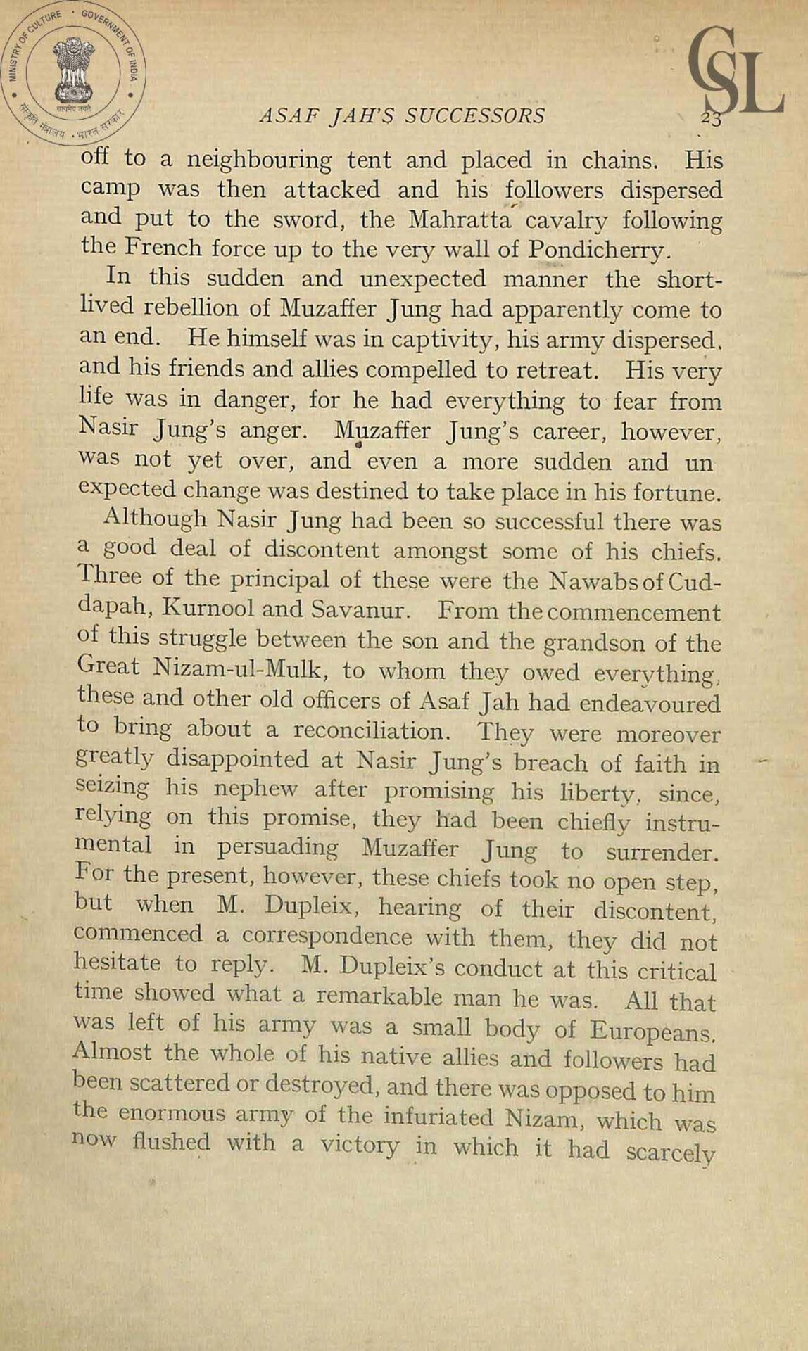 Nizam hyderabad nawab raunaq yar khan history of the deccan gribble jdb vol ii pg 23