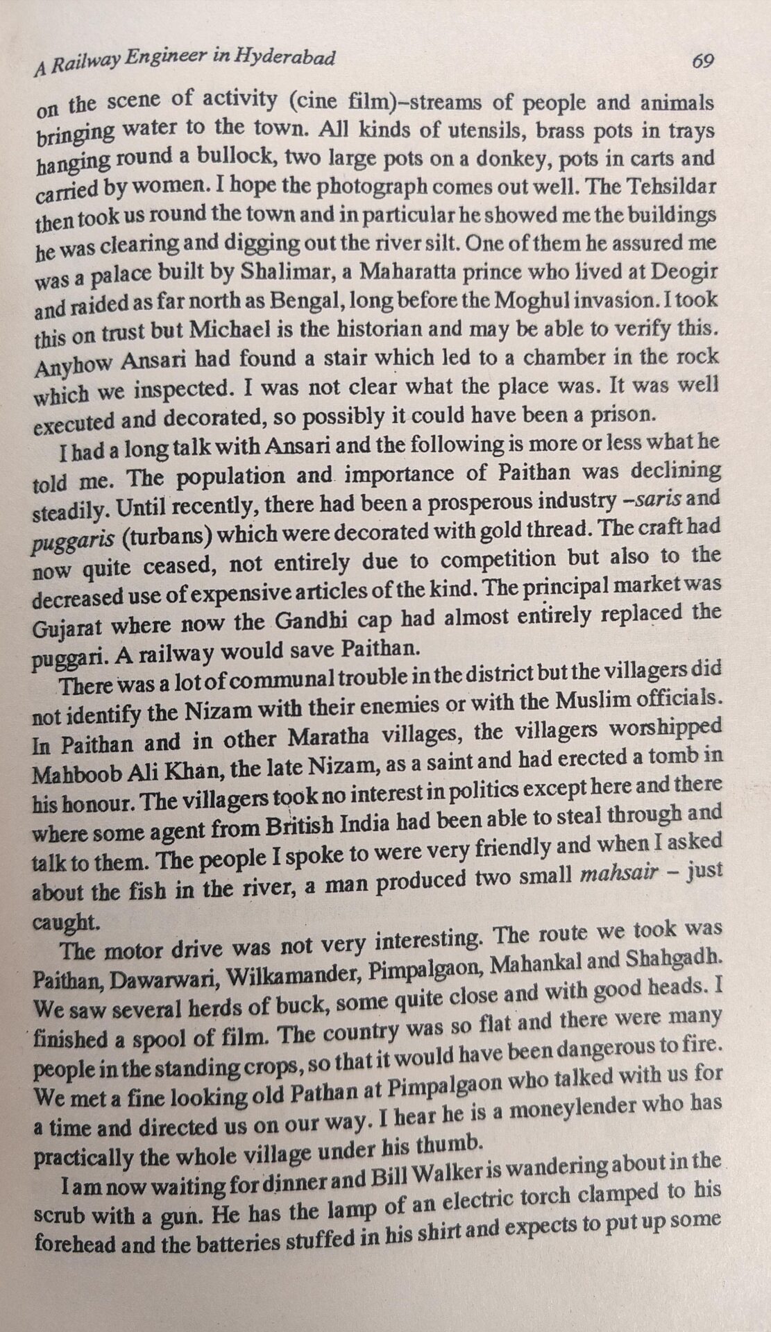 Nizam raunaq yar khan memoirs of cyril jones pg 69