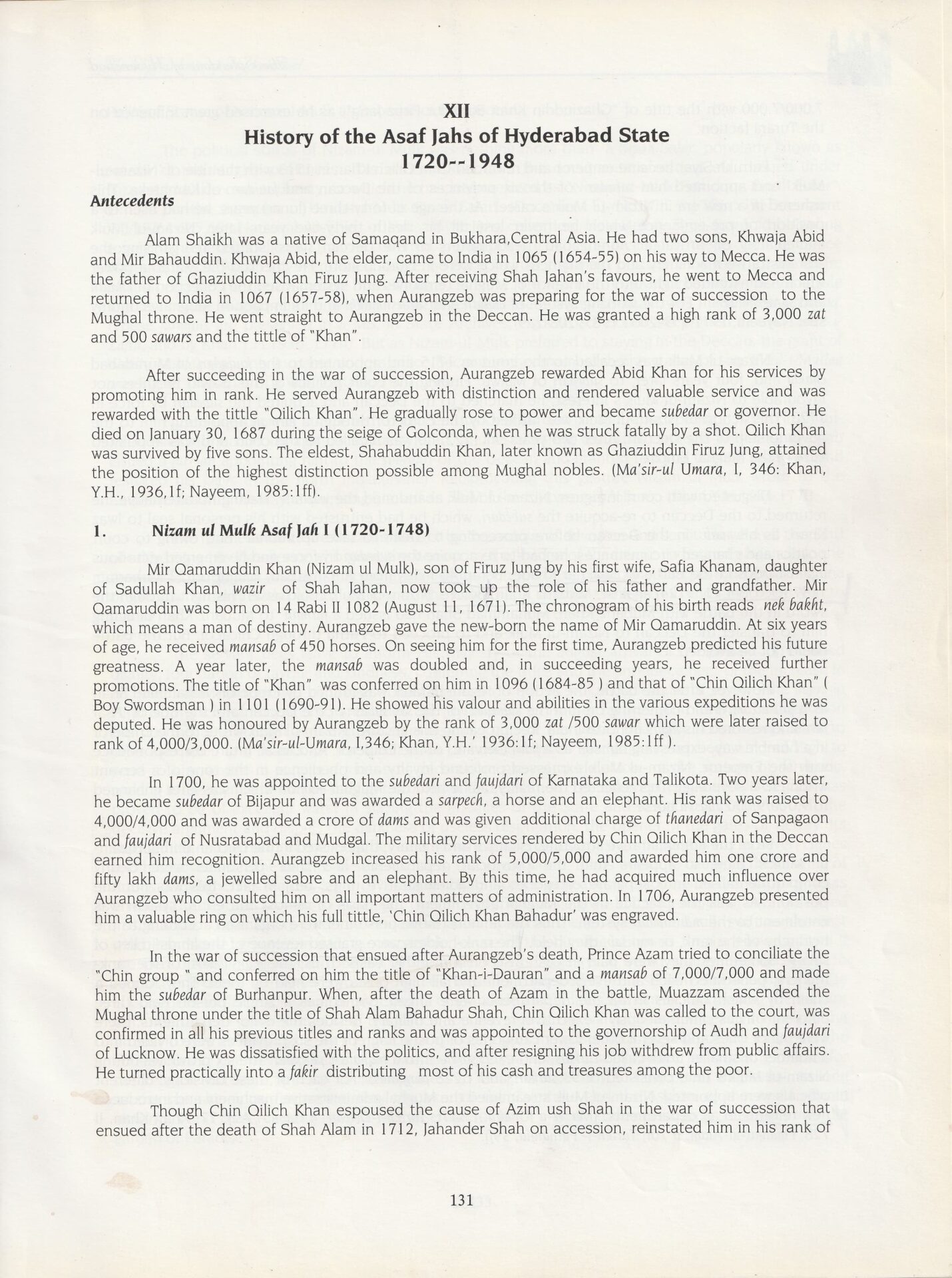 Nizam raunaq yar khan the splendour of hyderabad pg 131