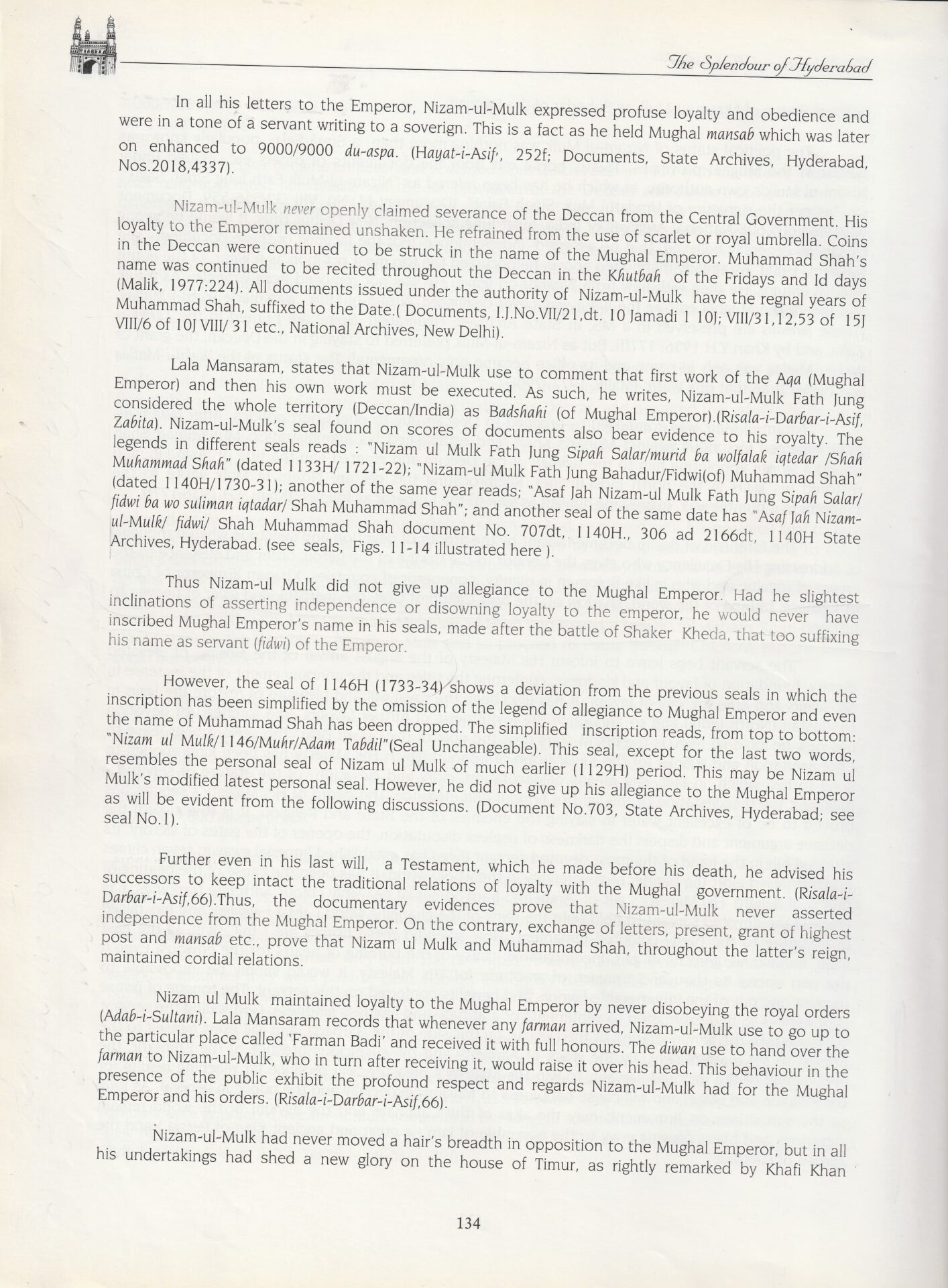 Nizam raunaq yar khan the splendour of hyderabad pg 134