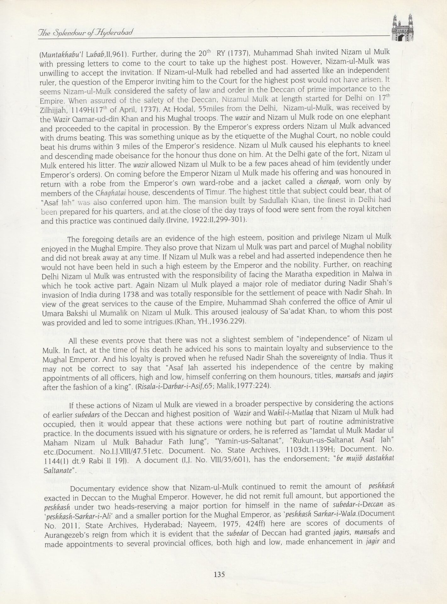 Nizam raunaq yar khan the splendour of hyderabad pg 135