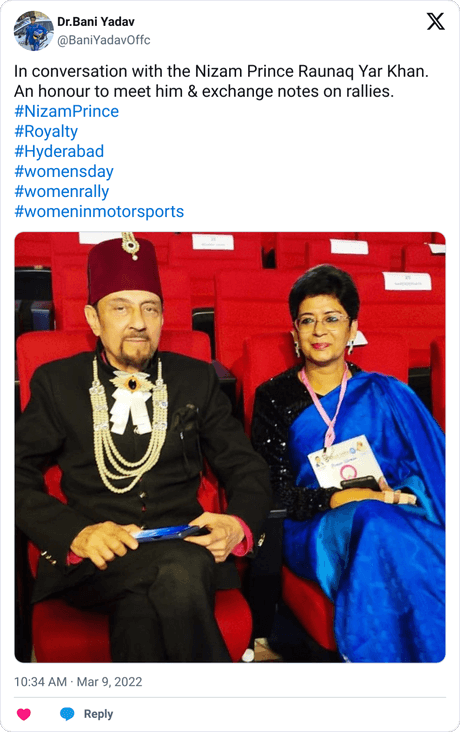 Tweets nizam of asaf jahi dynasty of hyderabad raunaq yar khan 1501423783076560896