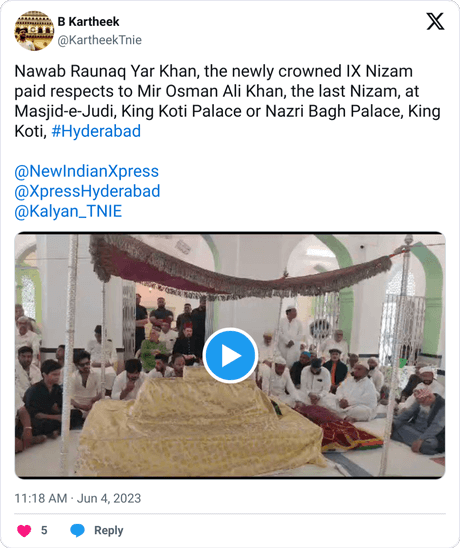 Tweets nizam of asaf jahi dynasty of hyderabad raunaq yar khan 1665233940309848064